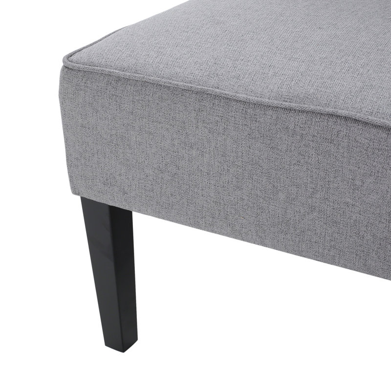Causeuse rembourrée en lin Nhat, Polyester gris clair