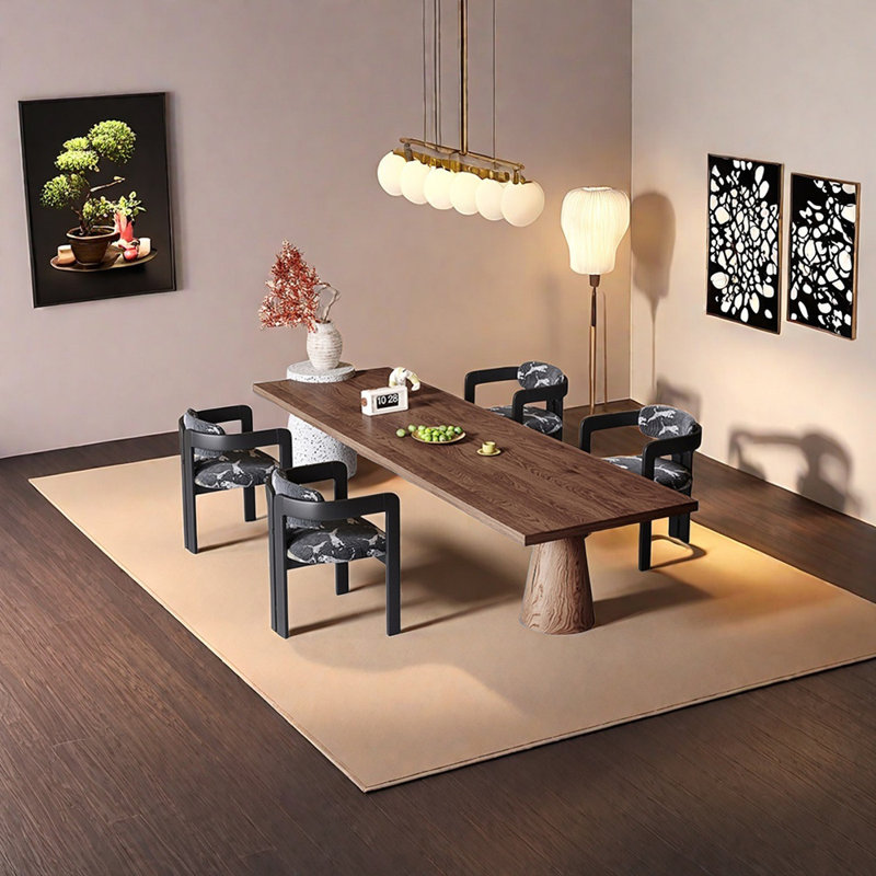 Ensemble de table de salle à manger pratique en bois de frêne et en fer, H 31,5 po x L 62,99 po x l 31,5 po