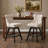 Set Of 2 Bar Stools,  Velvet Swivel Stools With Button Tufted Backs And Wood Legs, Chrome Nailhead Trim Accent-128130644