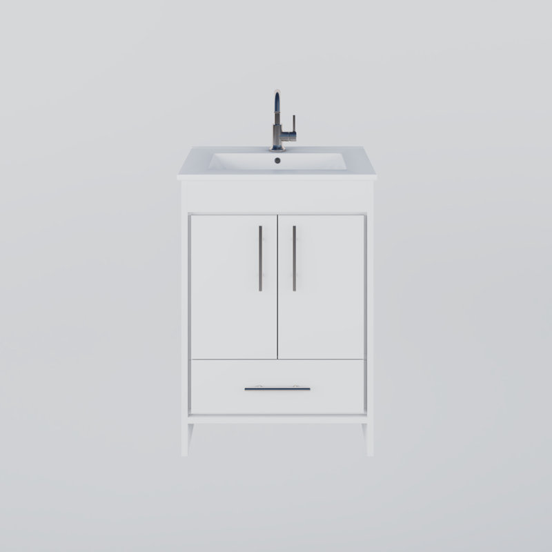 Ensemble de meuble-lavabo simple 24 po Sallisaw, Blanc