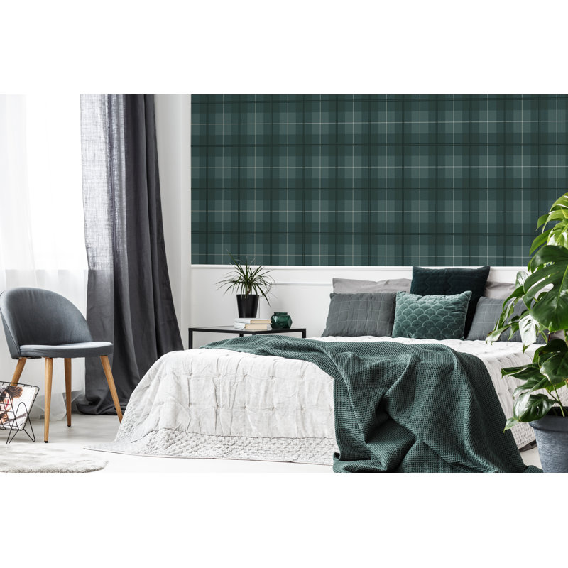 Ulu Plaid Wallpaper Roll, Green