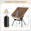 Chaise de camping portative ultra-légère Gymax avec structure triangulaire en aluminium