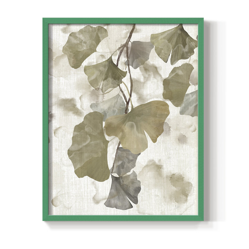 Ginkgo Accent I, reproduction encadrée - bois massif, H 11 po x l 9 po, Vert
