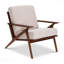 Chaise d'appoint Mid-Century moderne idéale pour les chambres relaxantes en gris et revêtue de tissu