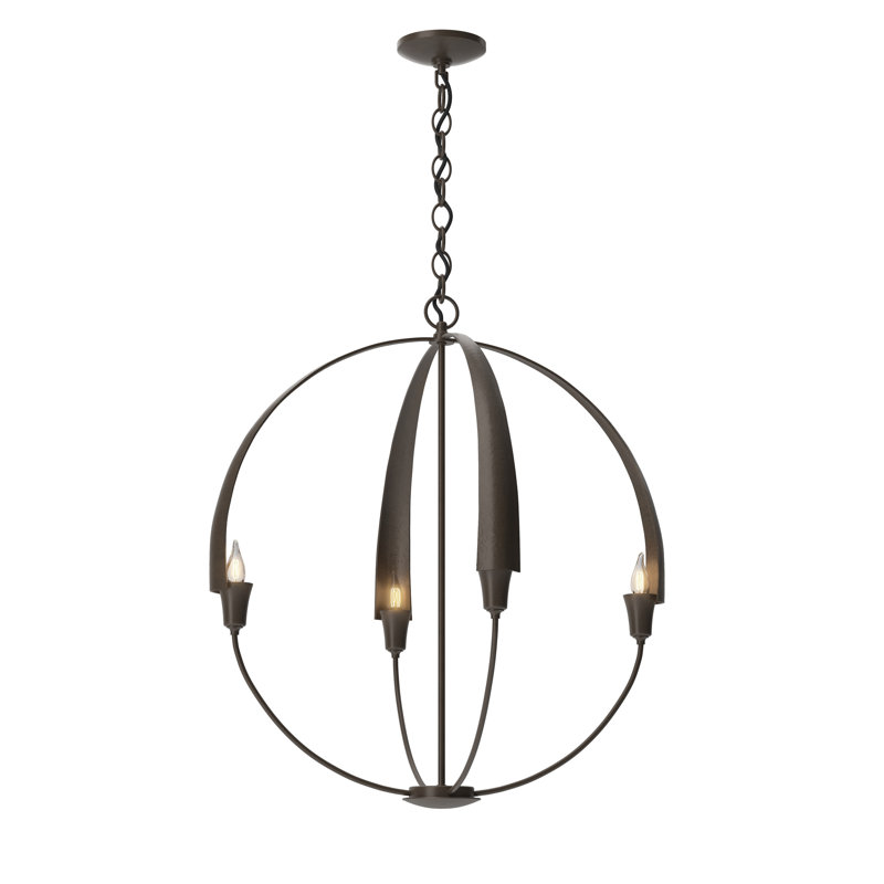 Cirque 4 - Light Sphere Globe Chandelier, 28.2" H x 25.3" W x 25.3" D, Bronze