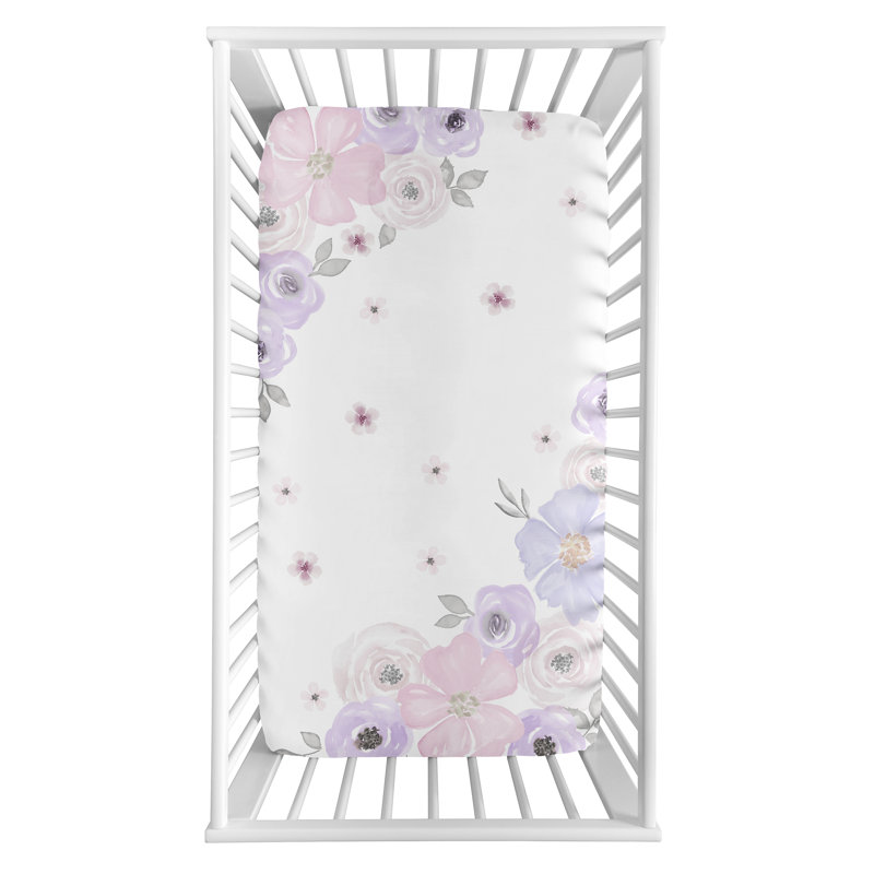 Drap-housse aquarelle, Lavande / gris