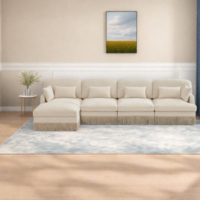 Spacious Chenille Sofas, Modern Leopard L Shaped Home Seating