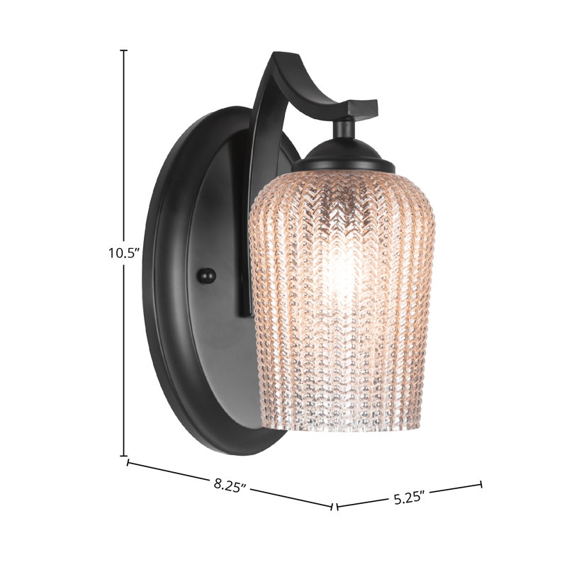 Zilo Wall Sconce, Matte Black, Gold