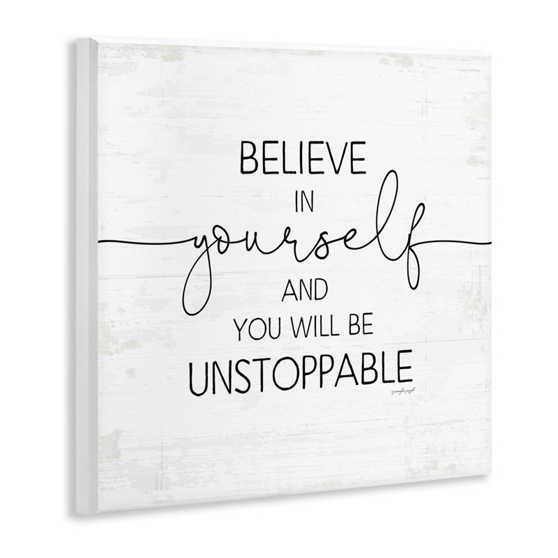 «Believe In Yourself Inspirational Sentiments Distress Charm», art mural par Jennifer Pugh