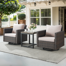  Wicker Swivel Glider Chairs & Side Table With 4 Inch Olefin Cushions