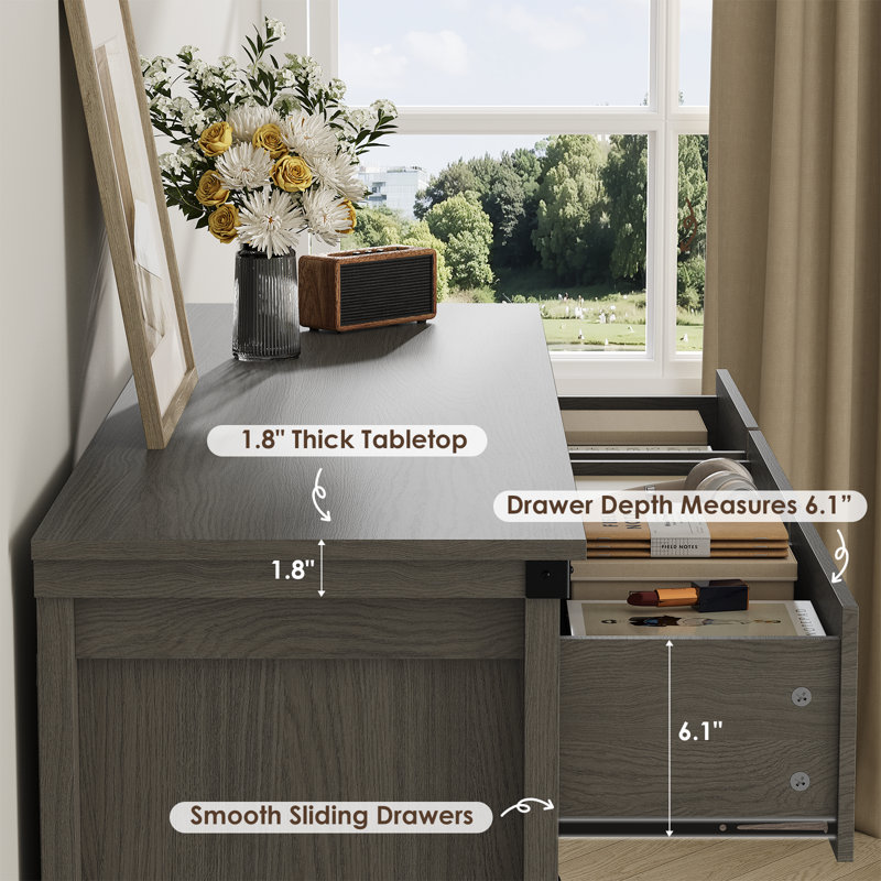 Commode 7 tiroirs 51 po, commode 7 tiroirs, rangement pour commodes de chambre à coucher, salon, Gris