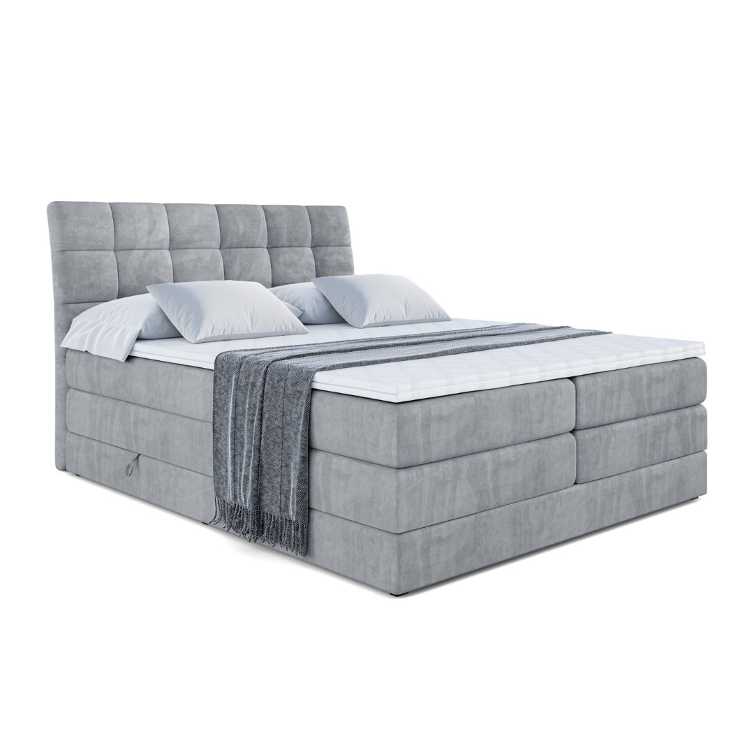 Boxspringbett mit Bettkasten und Topper