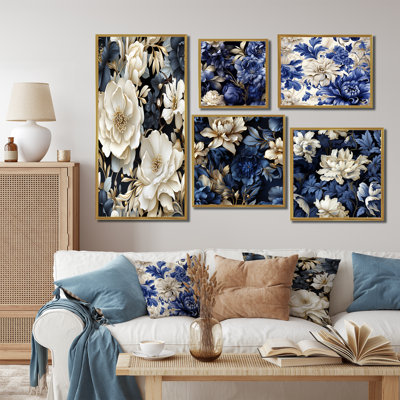 Rella - Ensemble de 5 impressions murales sur toile florale
