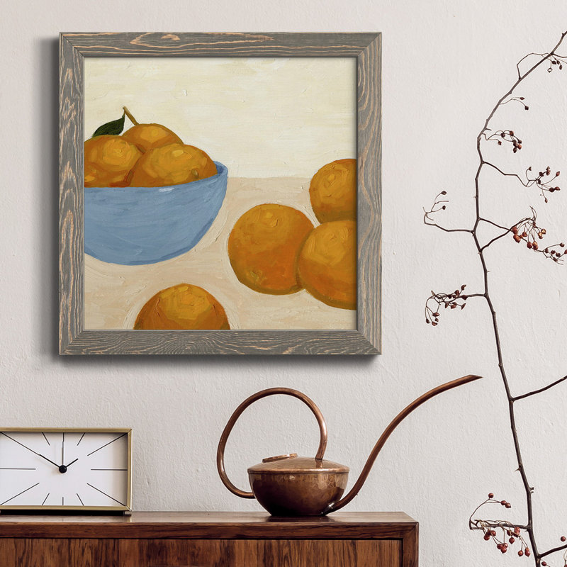 Mandarins I - art mural encadré sur toile, Gris, H 31,5 po x l 31,5 po x P 1,5 po