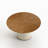 59 Inch Round Dining Table With Genuine Leather Base Parquet Craft Top For Dining Room, Modern Luxury Table