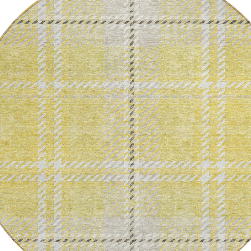 Tapis rond 8 po jaune