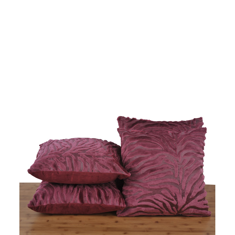 Mink Embossed Throw Pillow Cover, Burgundy