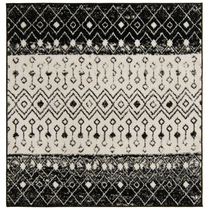 Abstract Indoor Rug, Square 5'3"