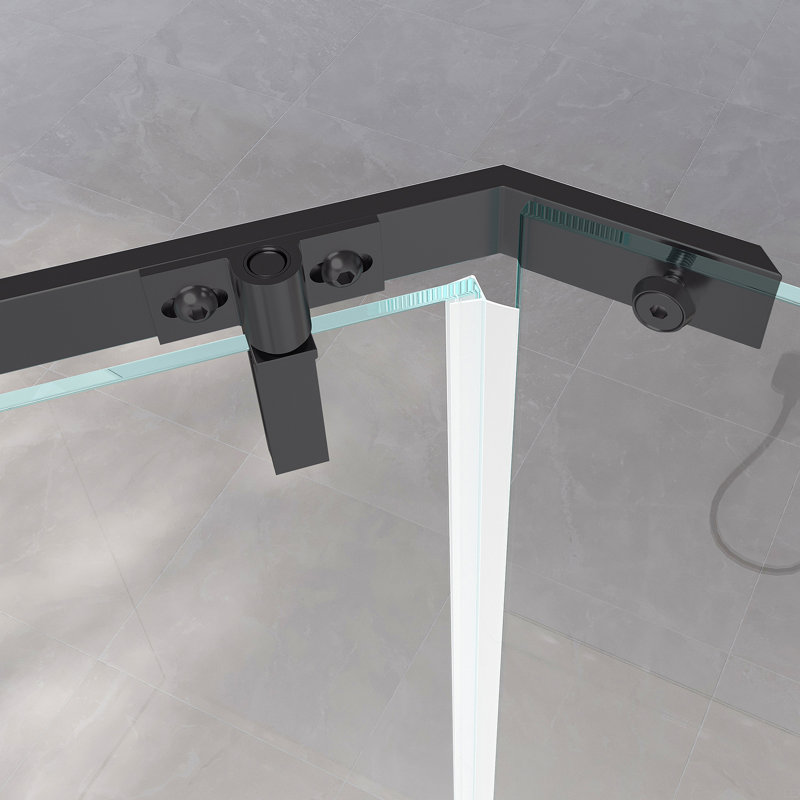 Pivot Shower Door, With 1/4" (6Mm) Tempered Glass-36*36*72 Inch(No Included Neo-Angle Shower Base ), Matte Black