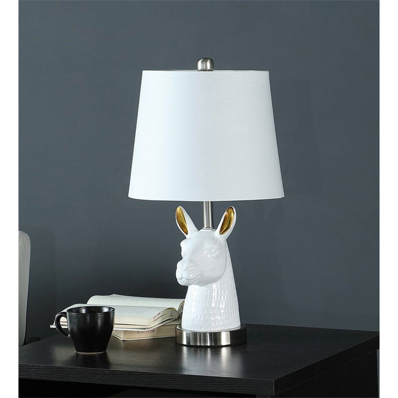 Lampe de table 20,5 po en résine blanche