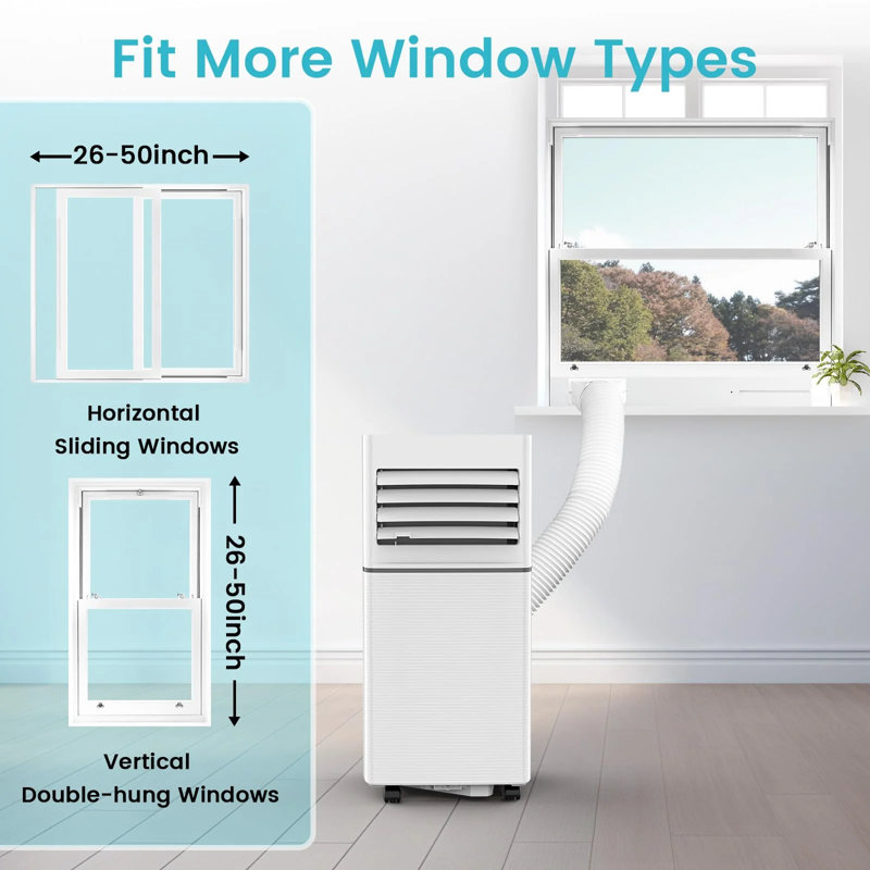 Climatiseur portatif Electactic 10000 Btu, 2 vitesses de ventilateur, affichage à DEL, filtre lavable