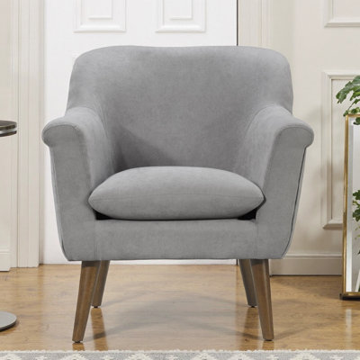 Savona Steel Gray Woven Fabric Oversized Armchair - Mid-Century Modern Comfort