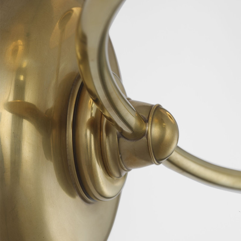 Thomas O'Brien Vendome 16" Cordless Double Sconce with Linen Shades, Hand-Rubbed Antique Brass