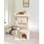Arbre à chat pour chats d'intérieur, tour pour chat avec poteau à griffer, maison pour chat moderne avec perchoir rembourré, maisonnette pour chatons avec berceau, beige-1613361058