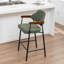 Tabouret de comptoir rembourré avec accoudoirs Devane-123161723