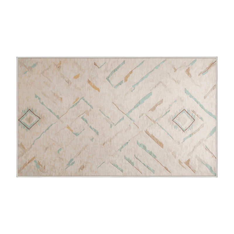 Tapis beige lavable à la machine, Rectangle de 2 pi x 3 pi