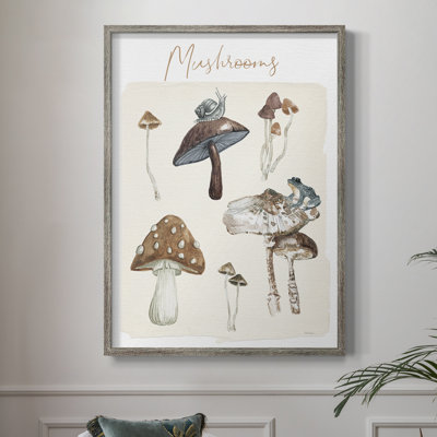 Mushroom Chart Framed Print - Solid Wood