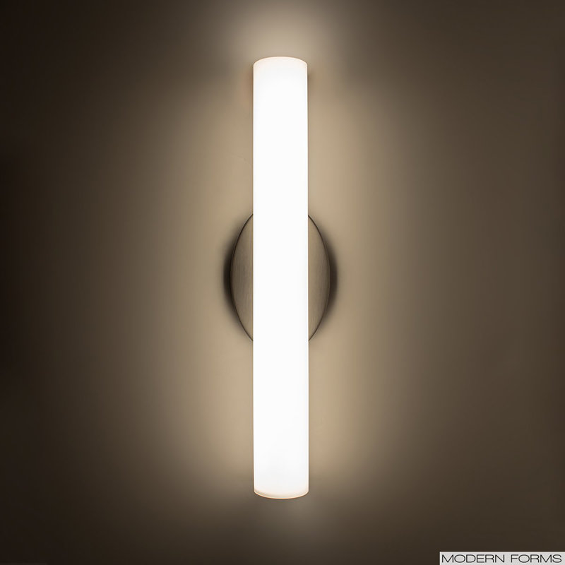 Loft 1 - Light LED Flush Mounted Sconce, 2700K, 18" W, Brushed Nickel