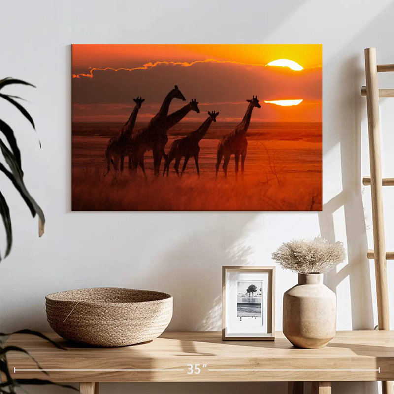 Brampt, girafes d'Afrique itinérantes, H 16 po x l 24 po