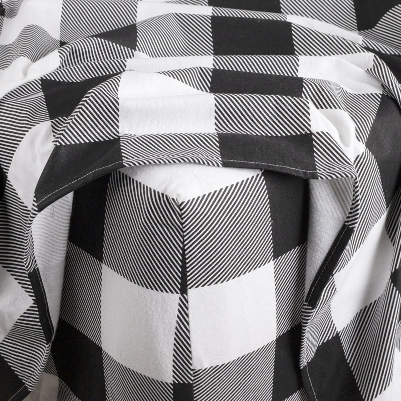 Kathy Ireland 100% Turkish Cotton Flannel Sheet Set, Buffalo Tartan, Queen Sheet Set + 1 Fitted Sheet + 2 Pillowcases