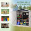 Remise de rangement extérieure en métal 6 X 4 pi avec porte verrouillable, maison de rangement imperméable pour outils de jardin