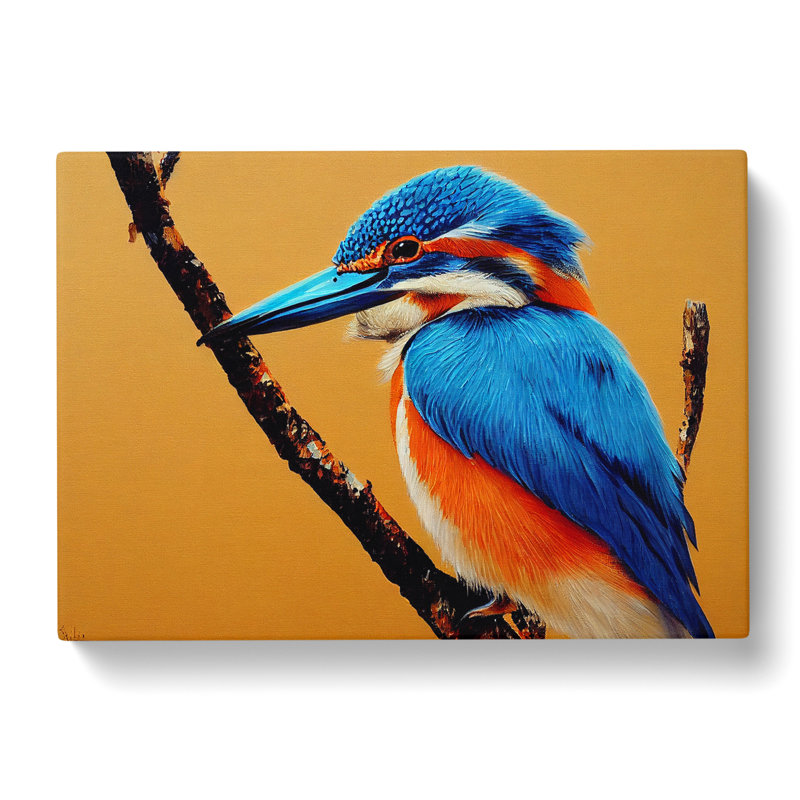 Blessed Kingfisher Bird - Wrapped Canvas, 35cm H x 50cm W x 3cm D