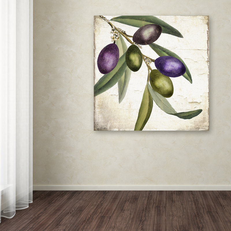 'Olive Branch I' by Colour Bakery Painting Print on Wrapped Canvas, 14" H x 14" W x 2" D