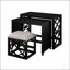 Ensemble de bureau à roulettes et tabourets 3 pièces avec roulettes et 2 ports de chargement USB pour une efficacité de bureau à domicile