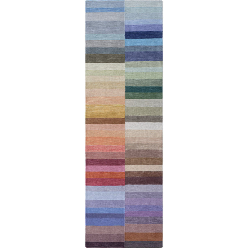 Color Code Handmade Flatweave Wool Multi Rug, Runner 2'6" x 8'