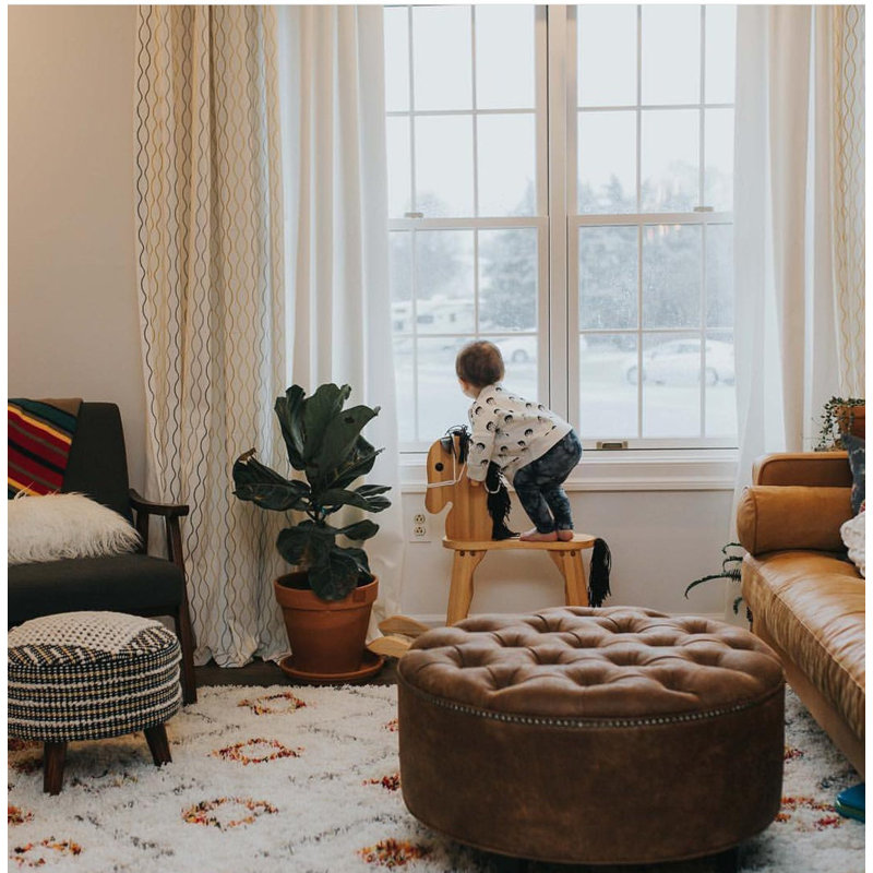 Faux Leather Ottoman