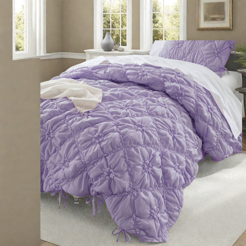 Ensembles de literie pour lit confortable en microfibre mauve 66x88