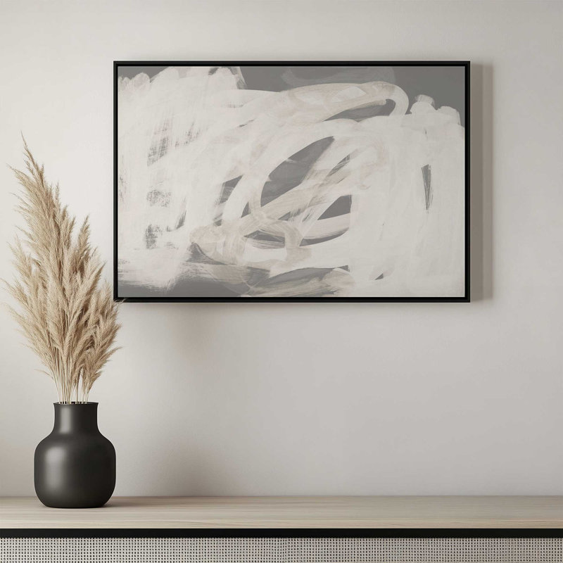 «Abstract Brushtrokes Neutral» par Iris Lehnhardt, reproduction d'art sur toile, H 12 po x l 18 po, Noir