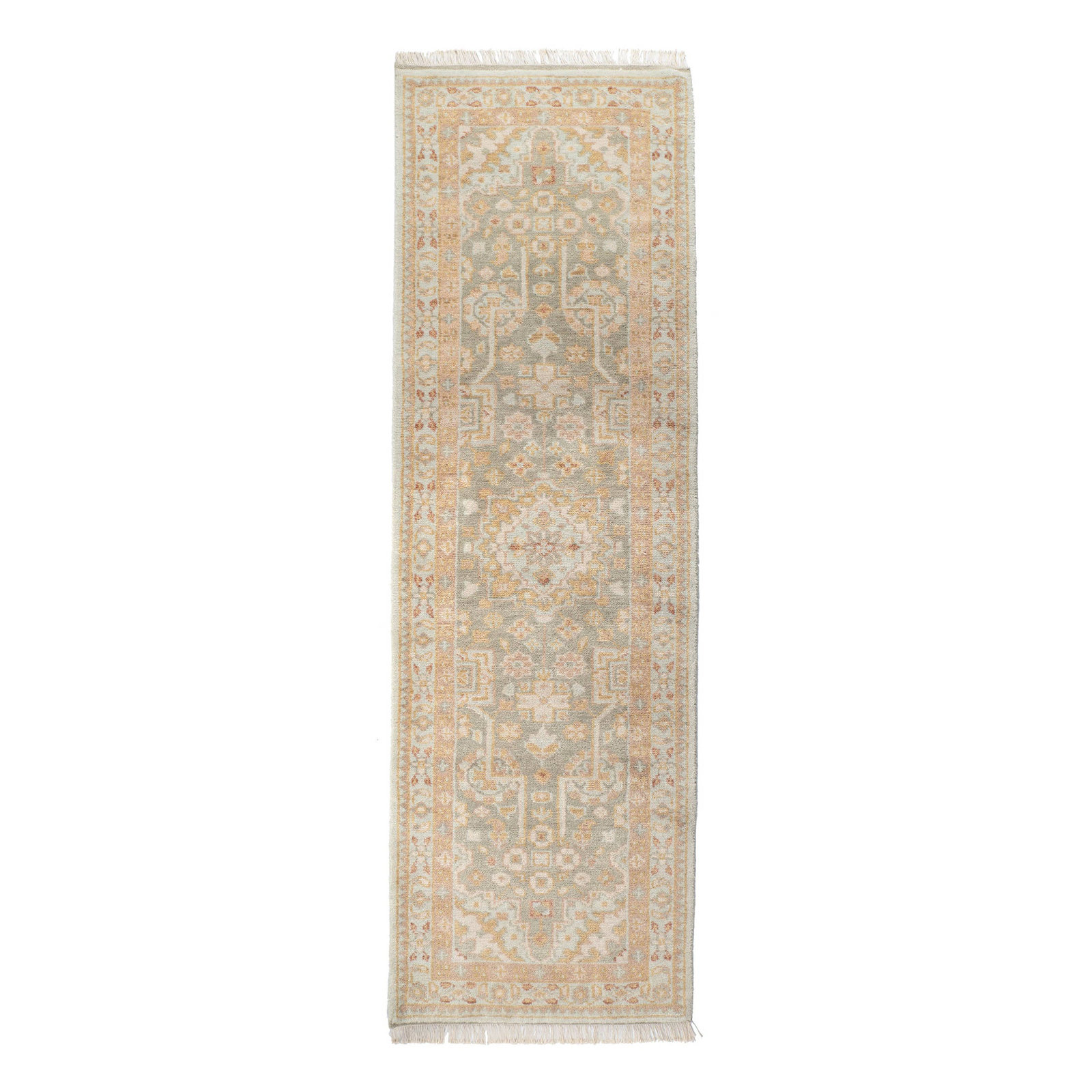 Kendra Sky Hand Knotted Wool Rug, Runner 2'6" x 8'