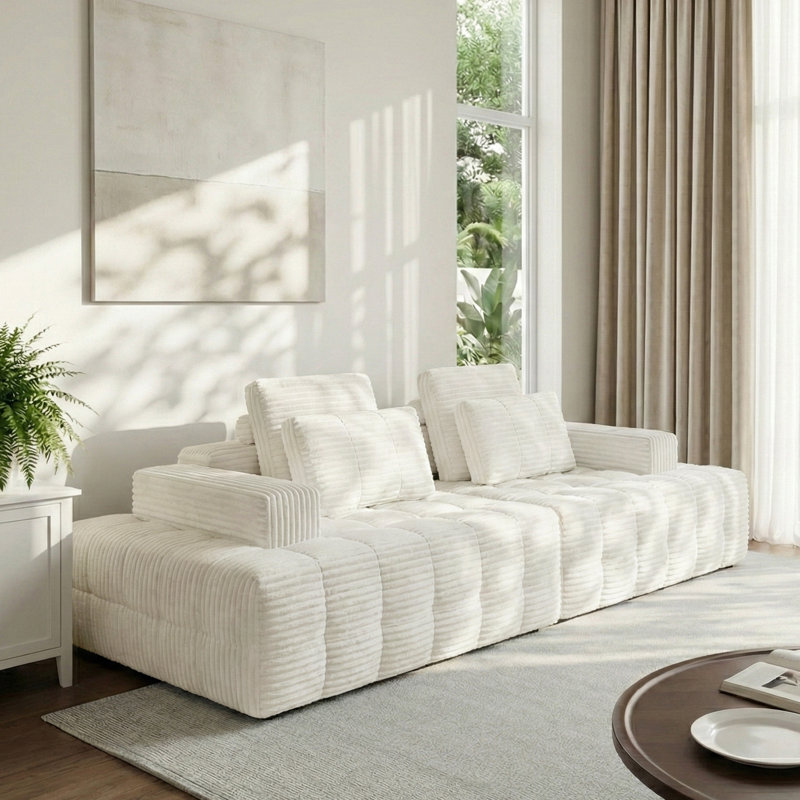 Boneless Cloud Modular Sectional Couch, Upholstered Couches, Comfort Loveseat Sofa - No Assembly Required for Living Room Bedroom