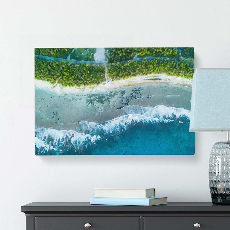 Over The Maldives - Wrapped Canvas Painting, 50cm H x 76cm W x 3cm D