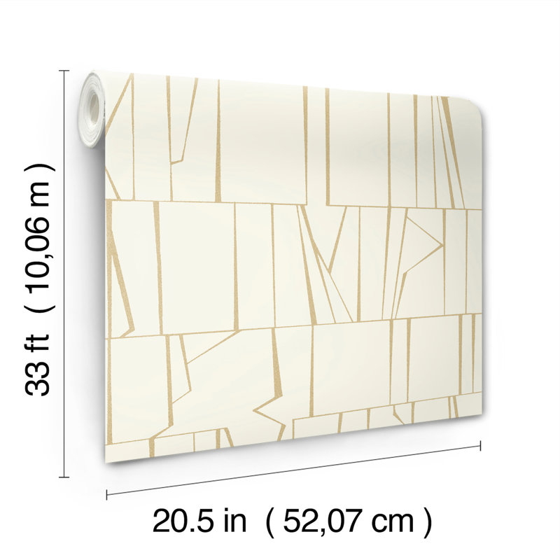 Huntington Indigo Geometric Stripe Wallpaper, White