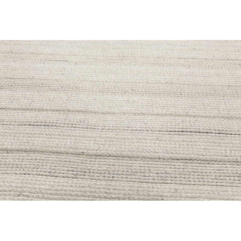 Tapis gris moderne en laine fait à la main 6 pi 5 po x 6 pi 7 po