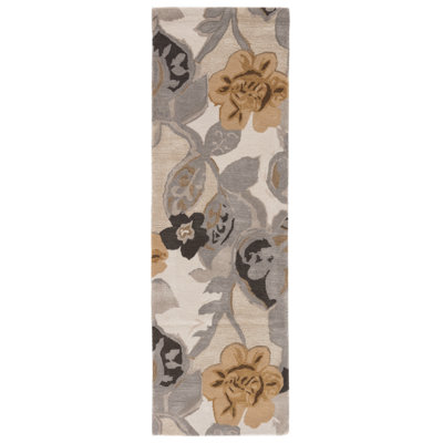 Blue Handmade Floral Multicolor/ White Area Rug (2'X3')