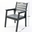 Salle à manger de patio avec une table et six chaises, conception ergonomique, siège surdimensionné, haute courbée, large pour la détente, sièges près de la piscine appropriés, intempéries, arrière-cour idéale, design