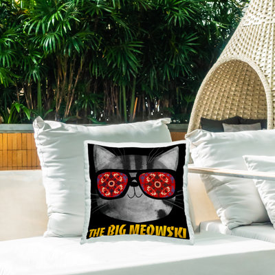 Conception de coussin d'extérieur Big Meowski par Angie Rozelaar